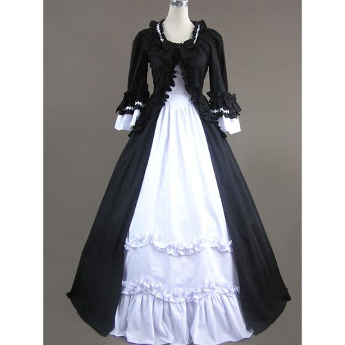 Victorian Retro Tudor Dress Costumes Women's Rococo Retro Tudor Dress Costumes Ruffles Bow Marie Antoinette Victorian Era Style Clothing Costume Vinta - milanoo.com - Modalova