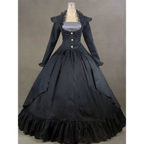 Victorian Retro Tudor Dress Costume Long Sleeves Red Ball Gown Women's Ruffle Button Victorian Era Clothing Retro Clothing Costumes Carnival - milanoo.com - Modalova