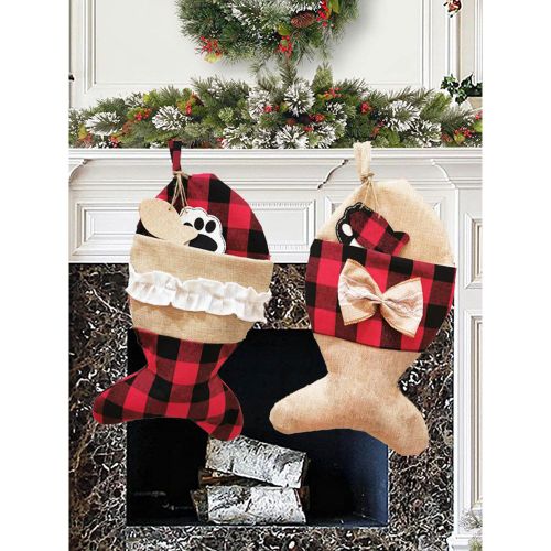 Christmas Pet Socks Christmas Decorations Christmas Socks Gift Bag - milanoo.com - Modalova