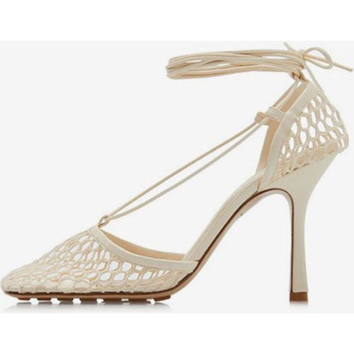 Green Mesh Heels Lace Up Stiletto Heel Sandals Square Toe - milanoo.com - Modalova