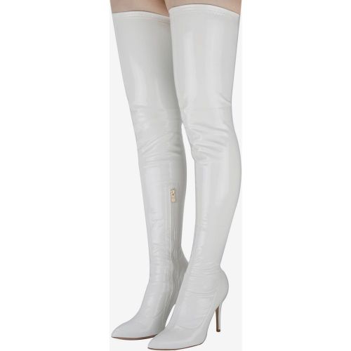 Women's Stiletto Heel Thigh High Boots in Patent Bright Leather - milanoo.com - Modalova