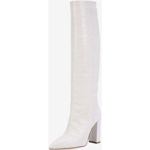 Women's Croc Print Chunky Heel Knee High Boots - milanoo.com - Modalova