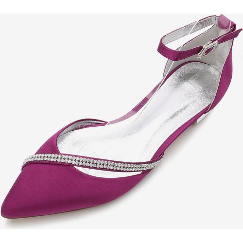 Women's Ankle Strap Flat Wedding Shoes - milanoo.com - Modalova