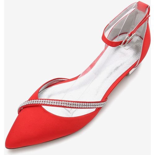 Women's Ankle Strap Flat Wedding Shoes - milanoo.com - Modalova