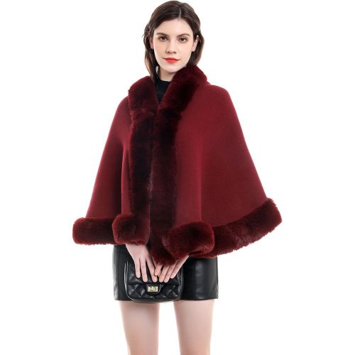 Wedding Cape Faux Fur Shawl Bridal Winter Outerwear - milanoo.com - Modalova