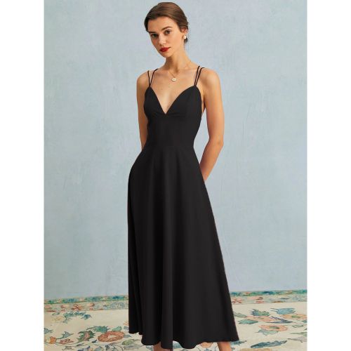 Dress Spaghetti Straps Sleeveless Pleated Prom Maxi Dresses - milanoo.com - Modalova