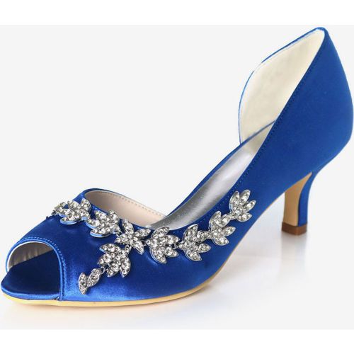 Women's Rhinestone Dorsay Bridal Pumps Kitten Heel - milanoo.com - Modalova