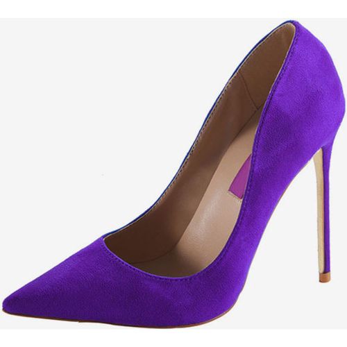 Womens Burgundy Suede Pointed Toe Basic Pumps Stiletto Heels Dress Shoes - milanoo.com - Modalova