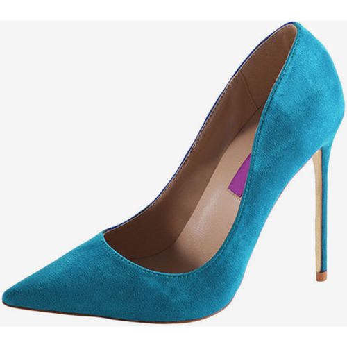 Womens Burgundy Suede Pointed Toe Basic Pumps Stiletto Heels Dress Shoes - milanoo.com - Modalova