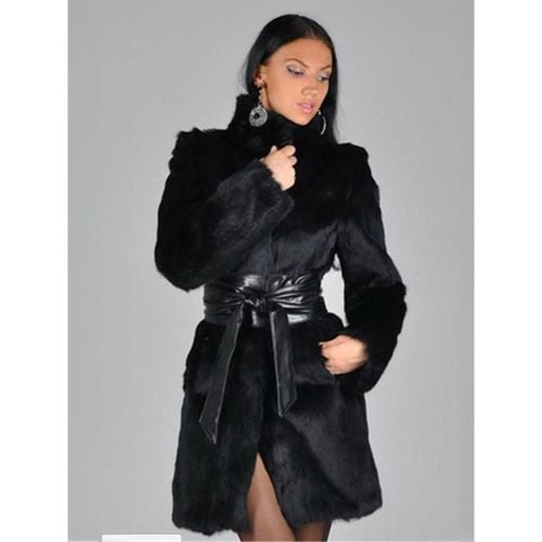 Faux Fur Coat Women Long Sleeve Winter Eco-friendly Fur Coat - milanoo.com - Modalova