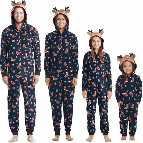 Family Christmas Pajamas Christmas Pattern Red Family Sleepwear Jumpsuit - milanoo.com - Modalova