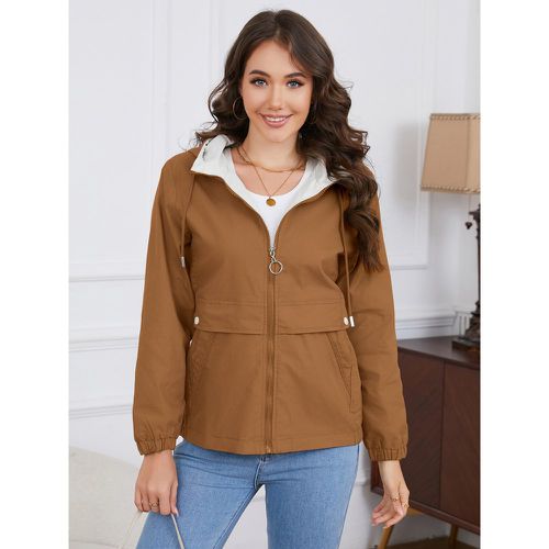 Women Jacket Hooded Polyester - milanoo.com - Modalova