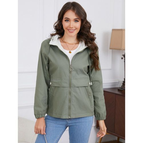 Women Jacket Hooded Polyester - milanoo.com - Modalova