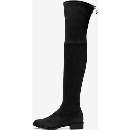 Suede Flat Over The Knee Boots Women Round Toe Elastic Thigh High Boots - milanoo.com - Modalova