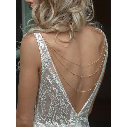 Wedding Necklaces Silver Round Brilliant Multi-Chain Chain Rhinestone 16 Inches & Under Wedding Necklace - milanoo.com - Modalova