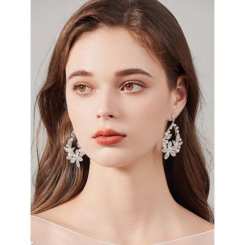 Wedding Earrings Rhinestone Metal Pierced Bridal Jewelry - milanoo.com - Modalova