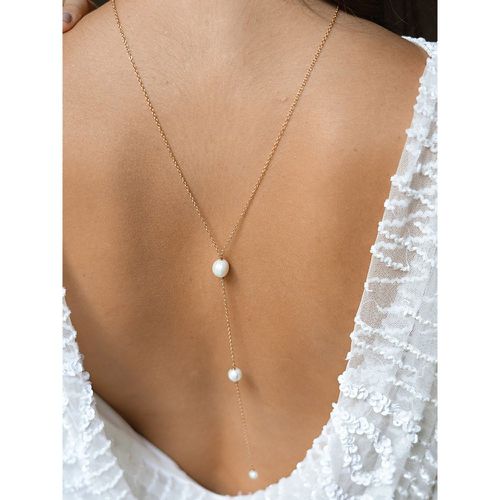 Wedding Necklaces Silver Round Brilliant Cord Chain Imitation Pearl 16 Inches & Under Wedding Necklace - milanoo.com - Modalova