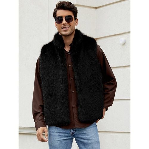 Men's Faux Fur Vest Winter Warm Sleeveless Jacket - milanoo.com - Modalova