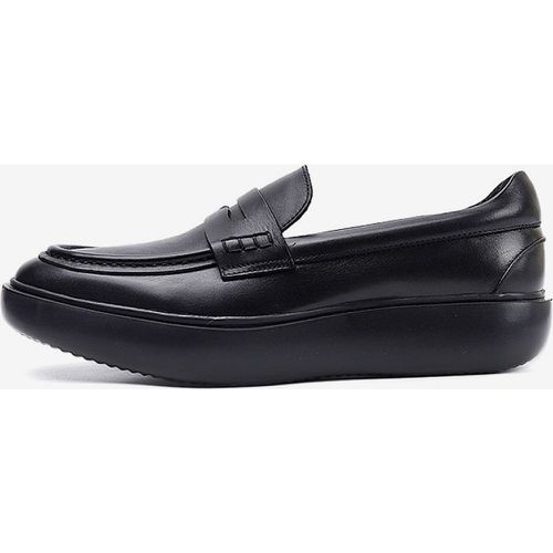 Men's Round Toe Cowhide Loafer Slip On Shoes - milanoo.com - Modalova