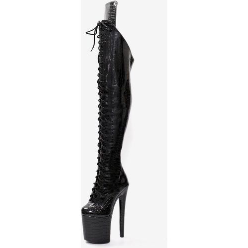 Sexy High Heel Boots Round Toe Zipper Stiletto Heel Pole Dancing Thigh High Boots Over The Knee Boots - milanoo.com - Modalova