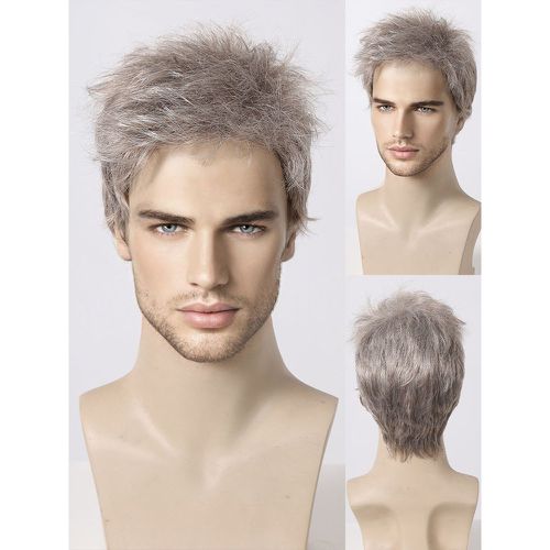 Short Straight Gray Men's Wig Natural Cosplay Wig - milanoo.com - Modalova