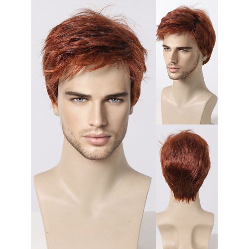 Burgundy Men's Wig Short Straight Natural Cosplay Wig - milanoo.com - Modalova