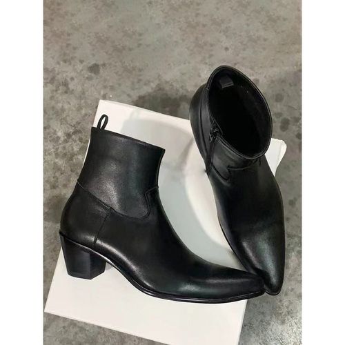 Men's Chelsea Boots Silver Pointed Toe Ankle Prom Wedding Boots - milanoo.com - Modalova