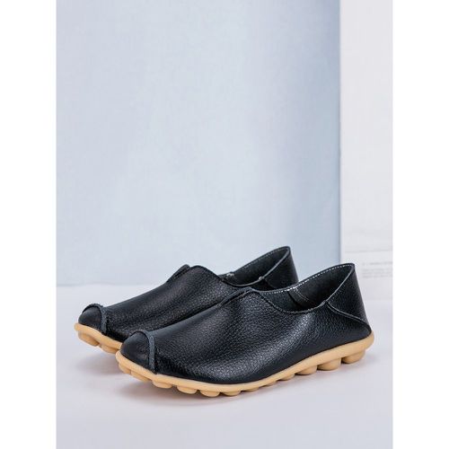 Casual Shoes For Women Round Toe Slip On Flat Shoes - milanoo.com - Modalova