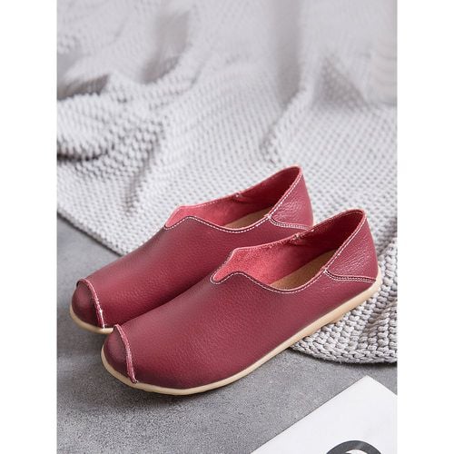 Black Casual Shoes For Women Round Toe Slip On Flat Shoes - milanoo.com - Modalova