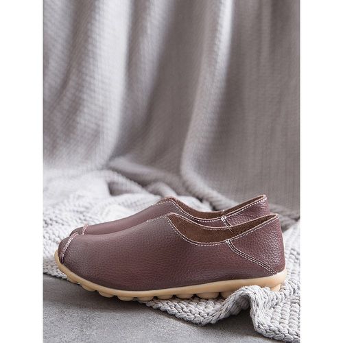 Black Casual Shoes For Women Round Toe Slip On Flat Shoes - milanoo.com - Modalova