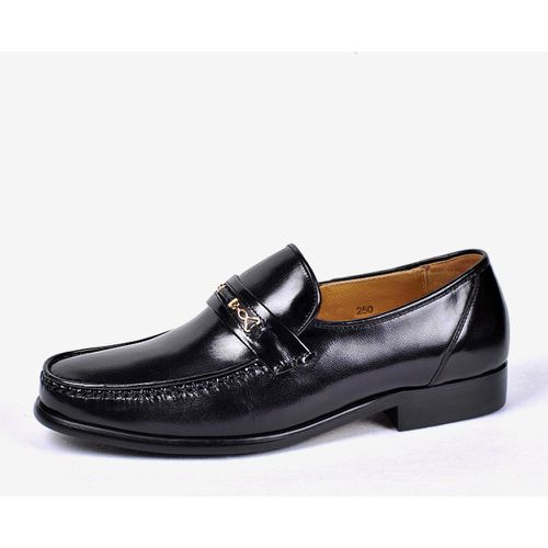 Round Toe Cowhide Men's Loafer Shoes Slip On Prom Wedding Shoes - milanoo.com - Modalova