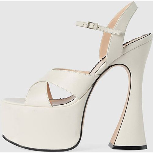 Women's Platform Sandals Heeled Open Toe Snake Pattern Special-Shaped Heel Sandals - milanoo.com - Modalova