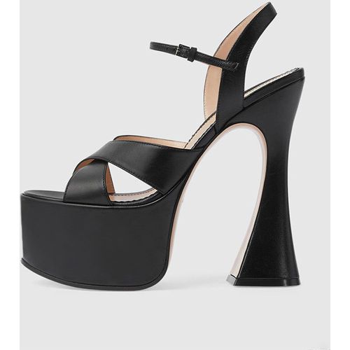 Women's Platform Sandals Heeled Open Toe Snake Pattern Special-Shaped Heel Sandals - milanoo.com - Modalova