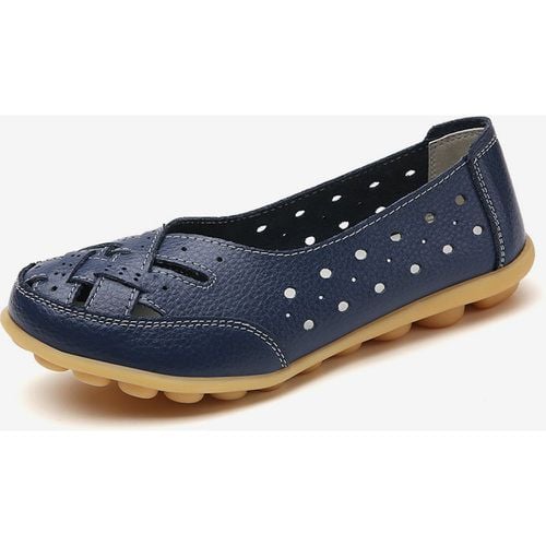 Women's Flat Shoes Cut Out Round Toe Slip On Ballet Flats - milanoo.com - Modalova