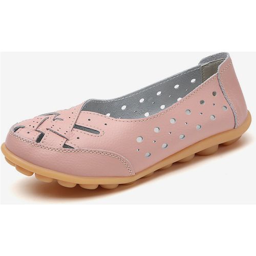 Women's Flat Shoes Cut Out Round Toe Slip On Ballet Flats - milanoo.com - Modalova