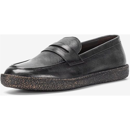 Men's Loafer Shoes Round Toe Cowhide Slip On Prom Wedding Shoes - milanoo.com - Modalova