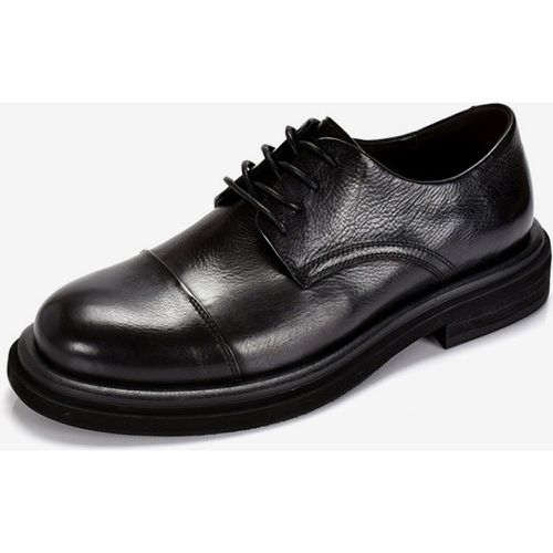 Men's Derby Dress Shoes Round Toe Cowhide Prom Wedding Shoes - milanoo.com - Modalova