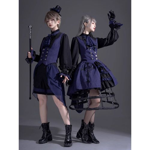 Lolita Specials Lolita Top Vest Costumes Gothic Sleeveless Buttons Jacquard - milanoo.com - Modalova