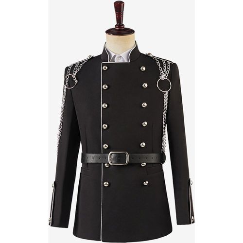 Vintage Top Vintage Chains Buttons Long Sleeves Polyester Overcoat Retro Costumes For Man - milanoo.com - Modalova