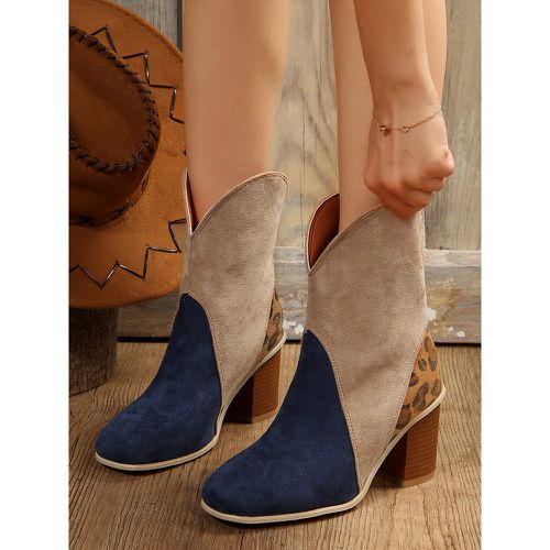 Women's Pointed Toe Booties Chunky Heel Ankle Boots - milanoo.com - Modalova