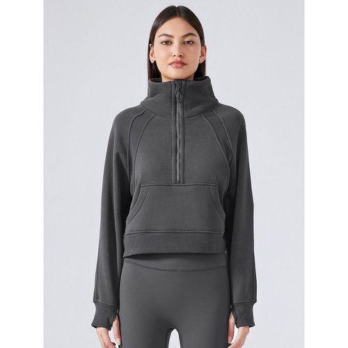 Women Hoodie Light Zipper Polyester Hooded Sweatshirt - milanoo.com - Modalova