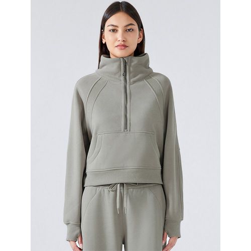 Women Hoodie Zipper Polyester Hooded Sweatshirt - milanoo.com - Modalova