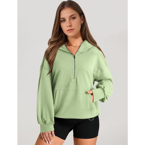 Hoodie For Woman Long Sleeves Zipper Polyester Hooded Sweatshirt - milanoo.com - Modalova