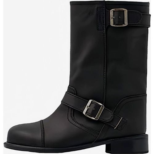 Women Ankle Boots Buckle Detail Flat Booties - milanoo.com - Modalova