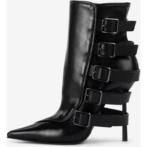 High Heel Ankle Boots Pointed Toe Buckle Detail Booties - milanoo.com - Modalova