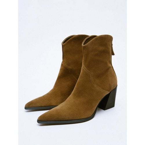 Women's Chunky Heel Booties Pointed Toe Zip Up Ankle Boots - milanoo.com - Modalova