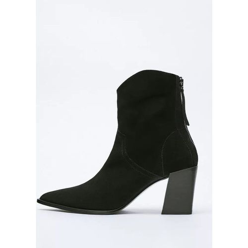 Women's Chunky Heel Booties Pointed Toe Zip Up Ankle Boots - milanoo.com - Modalova