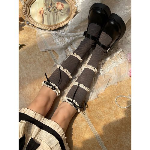 Gothic Lolita Stocking Coffee Brown Accessory Polyester Lolita Accessories - milanoo.com - Modalova