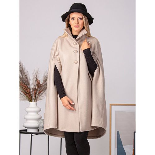 Women Poncho Turndown Collar Poncho Oversized Buttons Cape - milanoo.com - Modalova