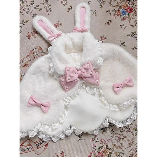 Sweet Lolita Poncho Polyester Lace Bows Fall Lolita Outwears - milanoo.com - Modalova